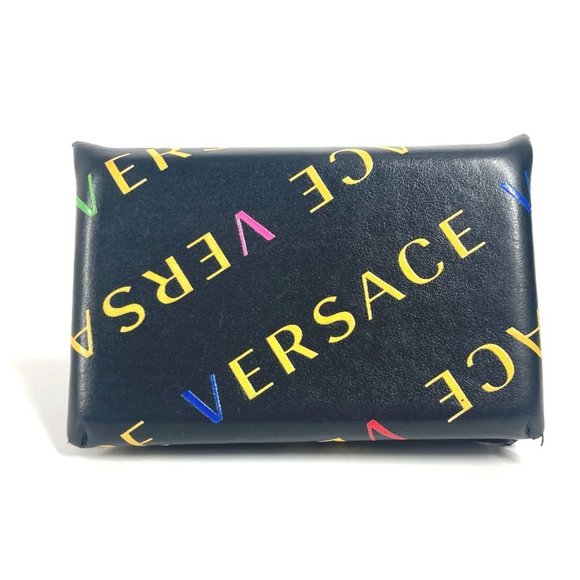 Versace Black Multicolor Logo Wallet